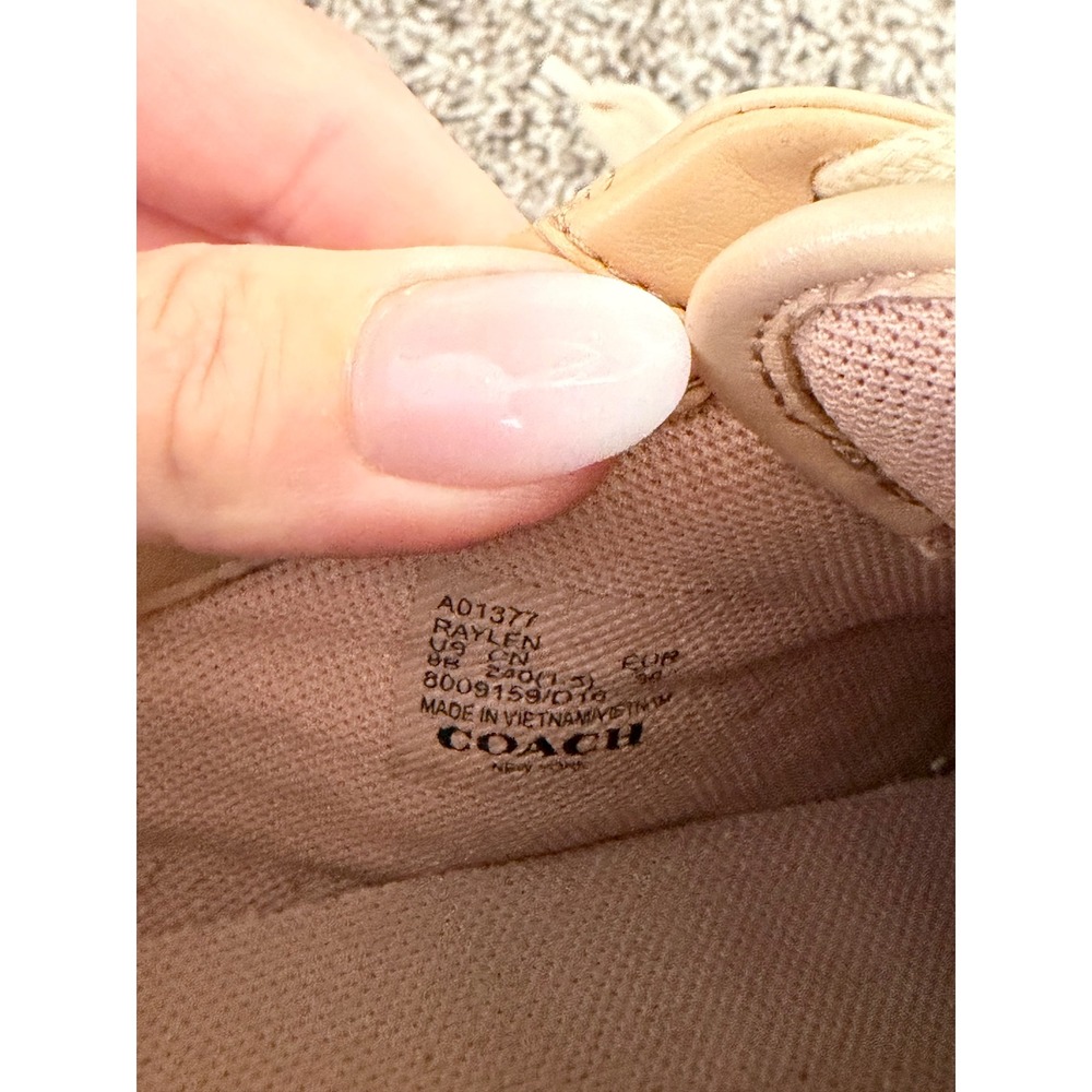 Coach Womens Gold Metallic and Beige Leather Low Top Lace Up Sneakers Size‎ 8 - Picture 8 of 8